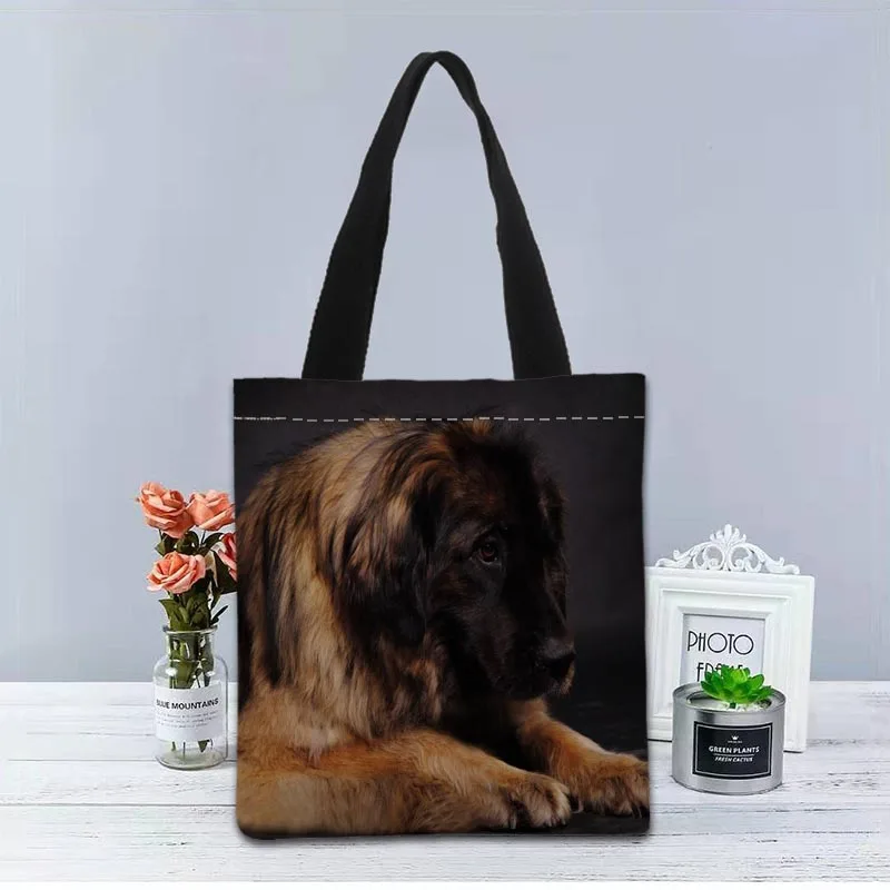 Newfoundland  Handbag Foldable Shopping Bag Reusable Eco Large Unisex Canvas Fabric Shoulder Bags Tote Grocery Cloth Pouch 1208