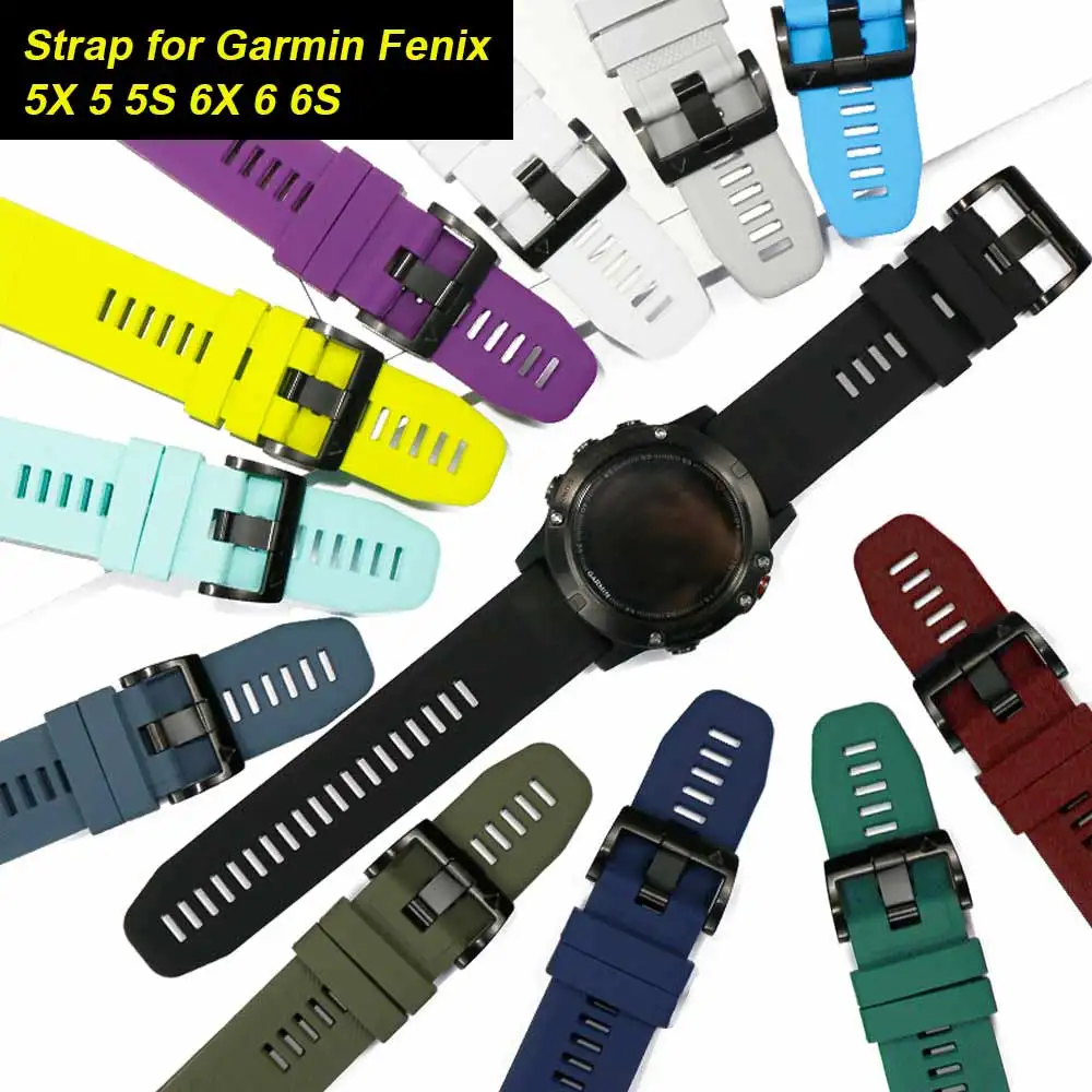 Ремешок силиконовый для Garmin Fenix 5 5X 5S 3 HR быстросъемный браслет наручных часов 6X 6 6S