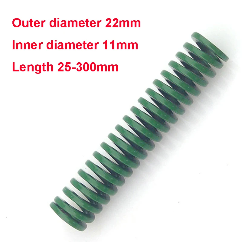 

1PCS Spring Heavy Load Coil Stamping Compression Mold Die Spring Green Outside Diameter 22mm Inner Diameter 11mm Length70-300mm