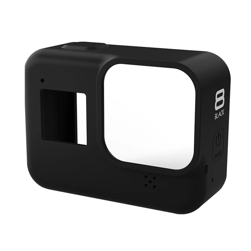 Silicone Case for GoPro Hero 8 Black Tempered Glass Screen Protector Protective Lens Film Housing Cover for Go Pro 8 Accessories