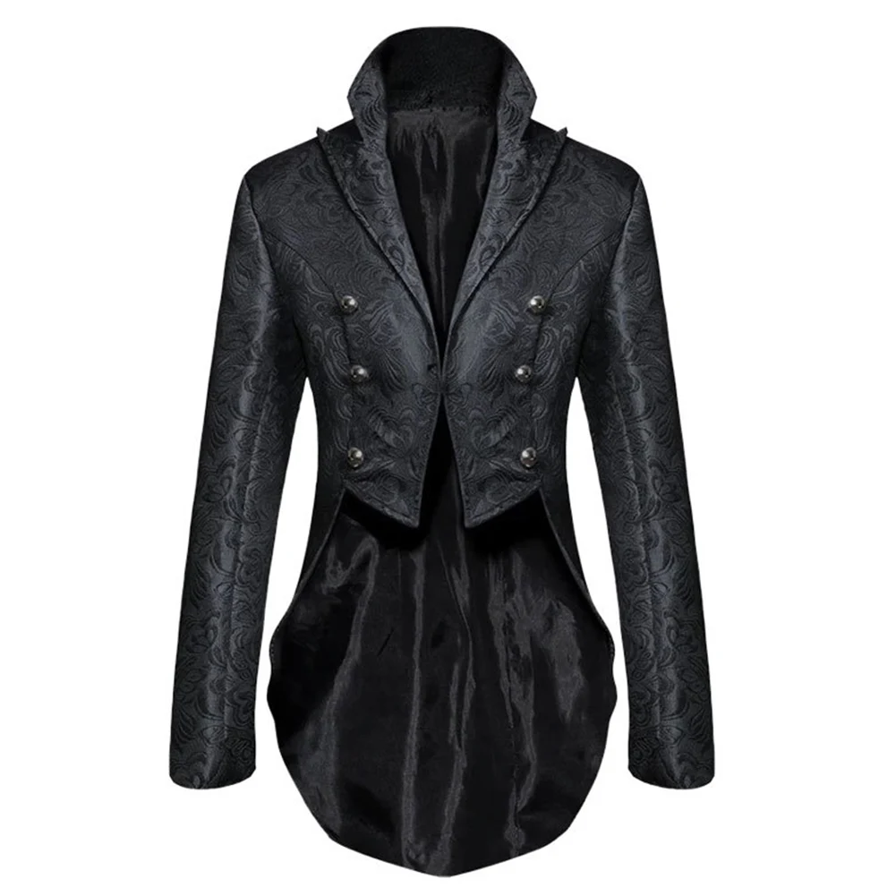 

Gothic Victorian Tailcoat Jacket Men Steampunk Medieval Cosplay Costume Male Pirate Viking Renaissance Formal Tuxedo Coats