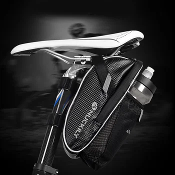 

NUCKILY Bicycle Cycling Waterproof Saddle Bag Rear Seat Water Bottle Bag High Capacity Designed Tail Bag