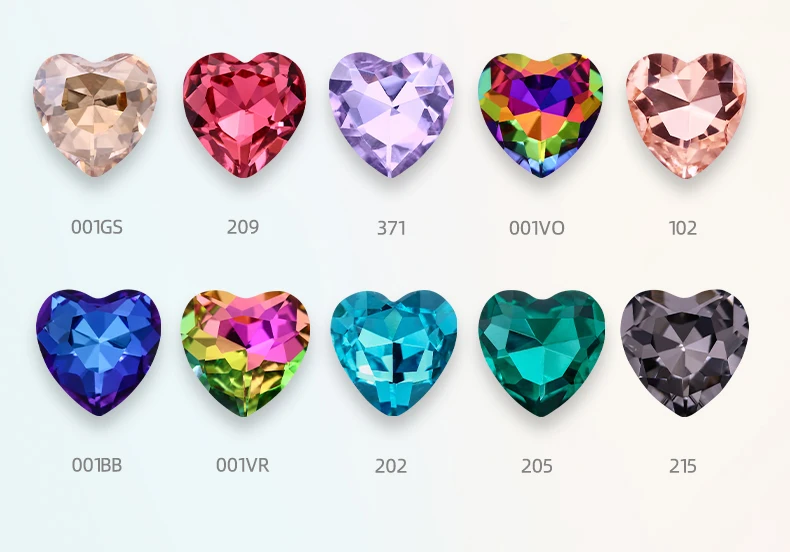 Heart Rhinestones Crystals Handcrafts DIY Rhinestones For Clothes Bags Glue On Nails Glass Strass Crystals 27mm crystal beads