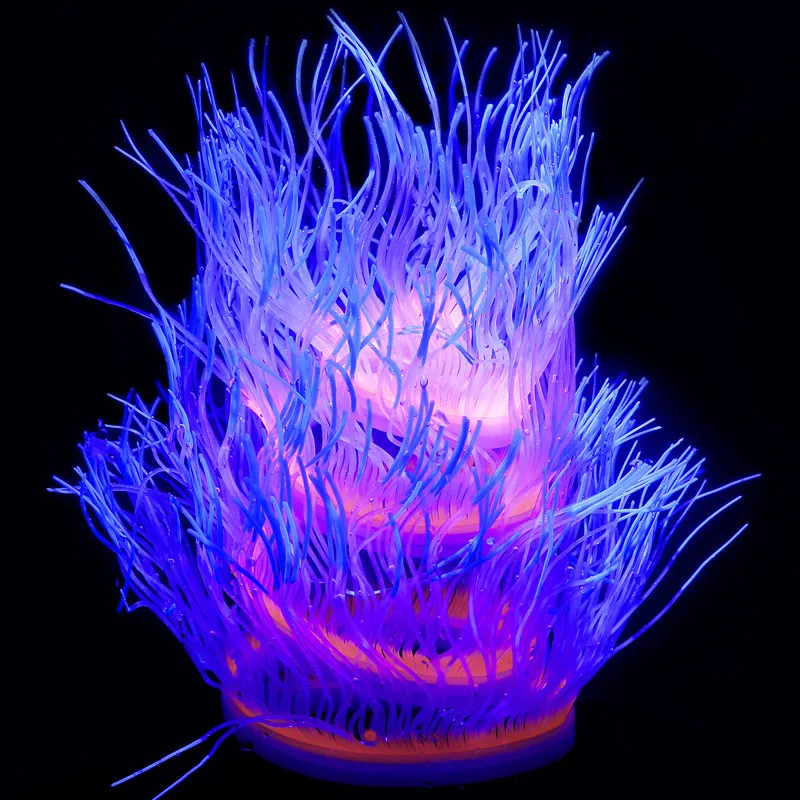 Искусственные морской анемон аквариумные растения безопасный силикон 50/75/100 см аквариум украшение ярче под светом D35