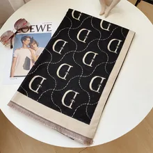 

Luxury Brand Women Scarf Winter Cashmere Blanket D Letter Print Shawl Wrap Lady Muffler Designer Foulard Female Pashmina Bandana