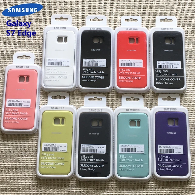 Samsung Galaxy S7 Edge Silky Soft-touch Liquid Silicone Shell Cover Original  Case For Galaxy S7 Edge Cover With Retail Box - Mobile Phone Cases & Covers  - AliExpress
