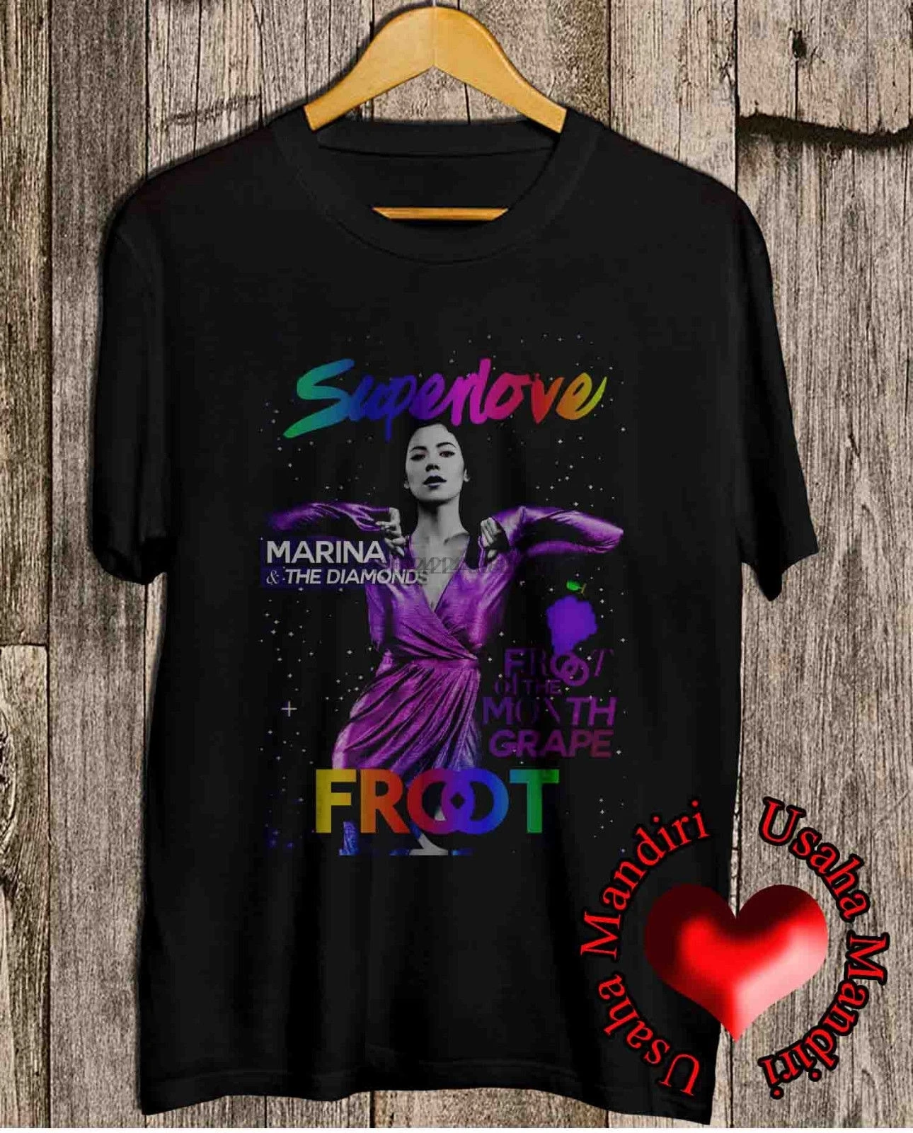 SUPER LOVE Froot of the Month Виноградная Марина и футболка со стразами S XXL унисекс|Футболки| |