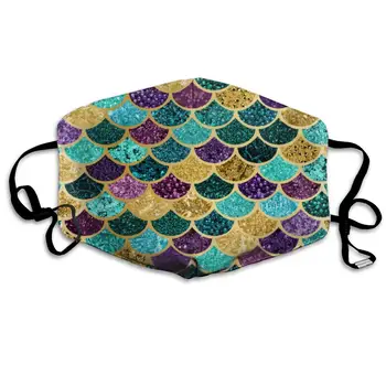 

NiYoung Women Men Teens Washable Reusable Face Masks with Elastic Ear Loop, Anti Dust Pollution Face Mask (Colorful Mermaid