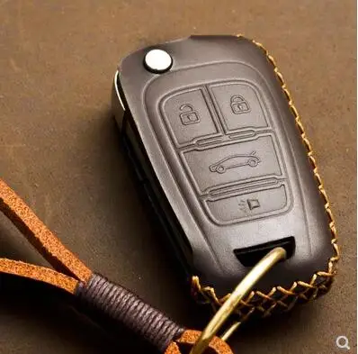 1 шт. чехол для ключей из натуральной кожи для Buick Enclave LaCrosse Regal Verano - Название цвета: 4 button style 1