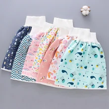 Jupe absorbante 2 en 1 pour enfants, pantalons d'entraînement pour bébés, tapis de fuite, couvre couche, vêtements de lit