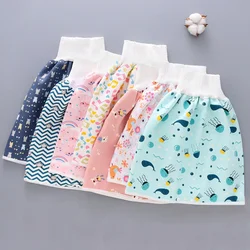 Jupe absorbante 2 en 1 pour enfants, pantalons d'entraînement pour bébés, tapis de fuite, couvre couche, vêtements de lit 