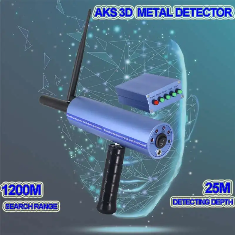 

1200M Updated AKS Handhold Antenna Professional Metal/Gold Detector long Range Detecting Machinery Gold Finder Locator Scanner