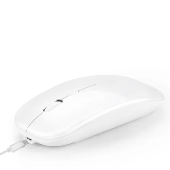 

Wireless Mouse Computer Bluetooth Mouse Silent PC Mouse Rechargeable Ergonomic Mouse 2.4Ghz USB Optical Mice for Laptop PC(White