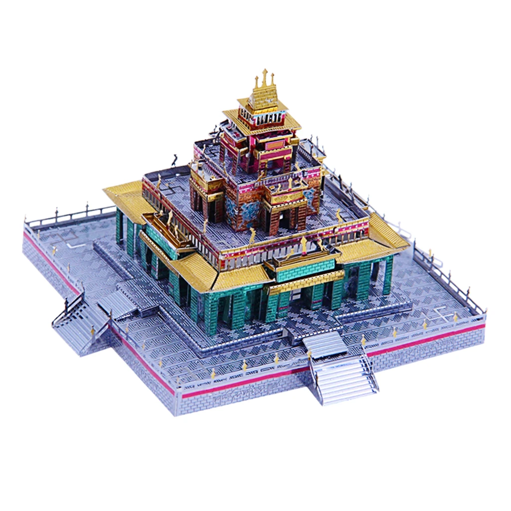 3D Metal Puzzle Tibetan Buddhist Temple Model Building Kits DIY Board Game Collectibles for Kids Adult Faminy Fun