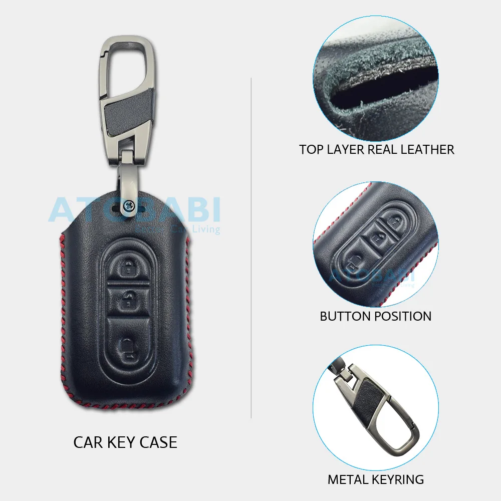 Кожаный чехол для автомобильного ключа Nissan Qashqai Micra Juke Navara Duke 2 кнопки смарт пульт