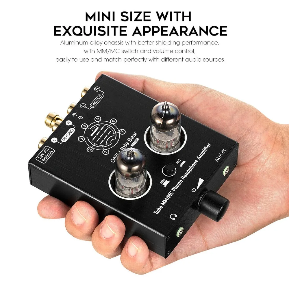 bass amplifier Douk Audio Mini Vacuum Tube Phono Stage Preamp for MM/MC Turntables Desktop Valve Headphone Amplifier HiFi Stereo Audio Preamp best amplifier for car