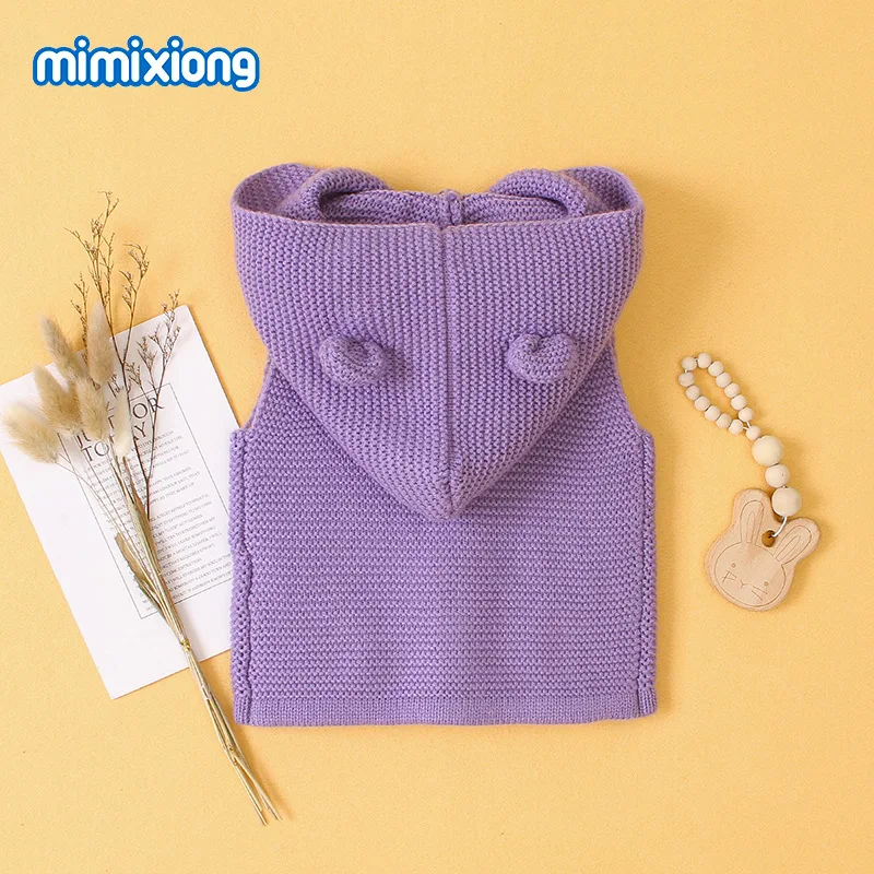 Детские вязаные жилеты и безрукавки модные детские свитера жилет с капюшоном