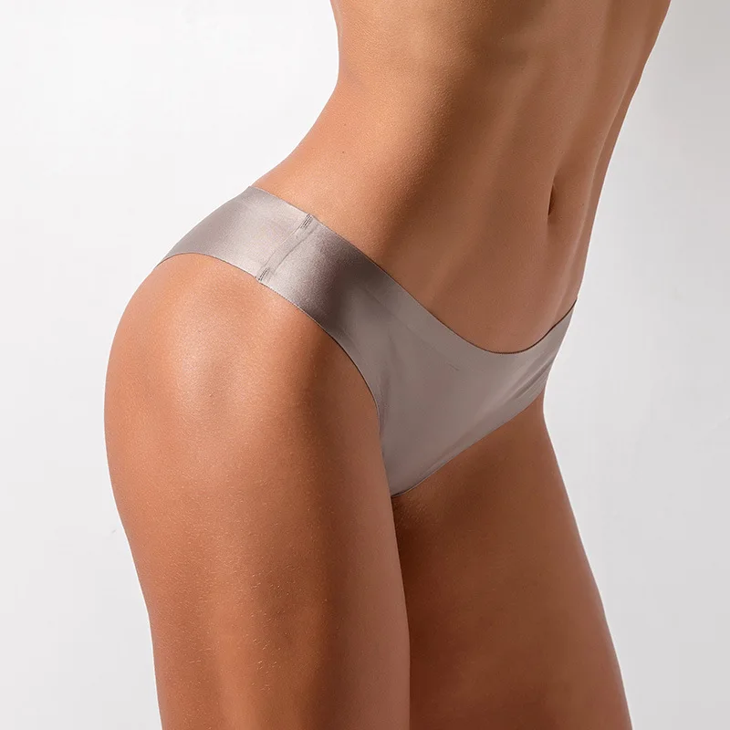 Women Sexy Seamless Underpants Sports Female Ice Silk Traceless Soft High Quality Personal Invisible Underwear Thongs | Женская одежда