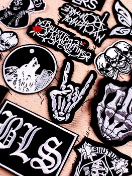 Adhesivos para PLANCHADO DE calavera Punk para ropa Parches Bordados UFO Rock Hippie insignia mexicana decoración parche bordado de costura