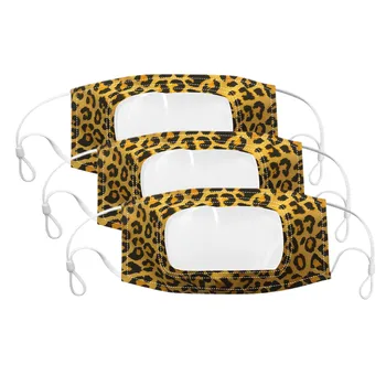 

3pcs Smile Communicator Face Mask With Transparent Visible Lip Mouth Shield Clear Mouth Expression Lip Reading Mask Faceshield