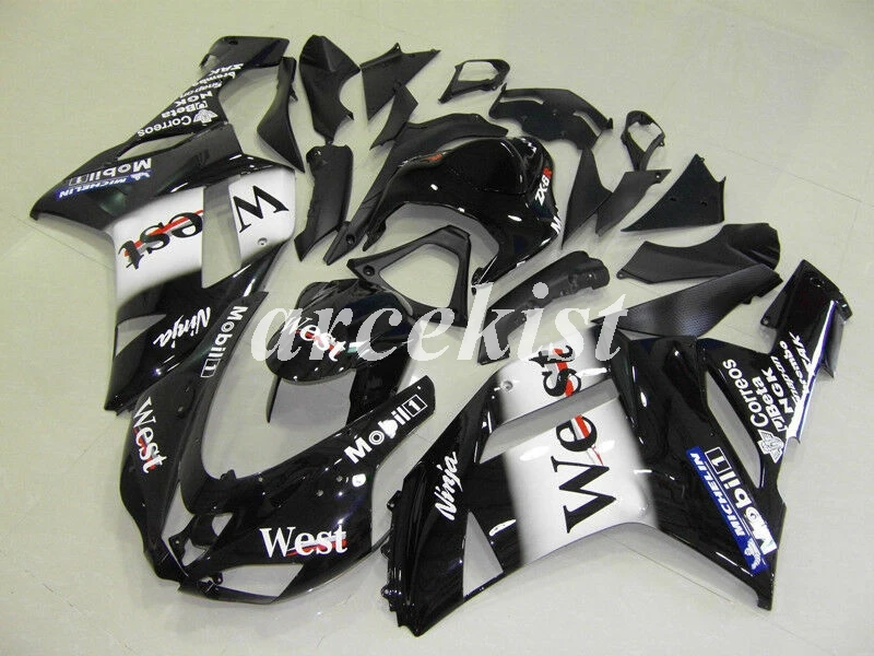 4 подарки ABS мотоцикл полный обтекатель комплект подходит для Kawasaki ZX6R 2007 2008 ZX-6R 07 08 ниндзя 636 Кузов Набор Белый Черный