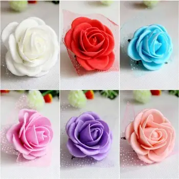 

Beautiful white Wedding Theme Artificial Bridal Bridesmaids Hand Flowers Wrist Corsage Bouquets 6 Colors Available