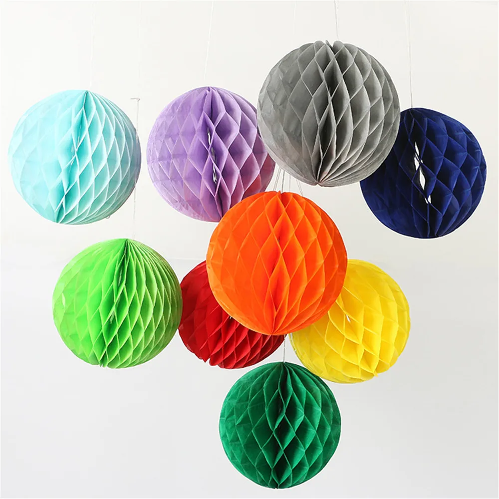

10cm Honeycomb Ball Flower Colorful Holiday Party Window Scene Decoration Round Paper Lantern Wedding Decoration For Home