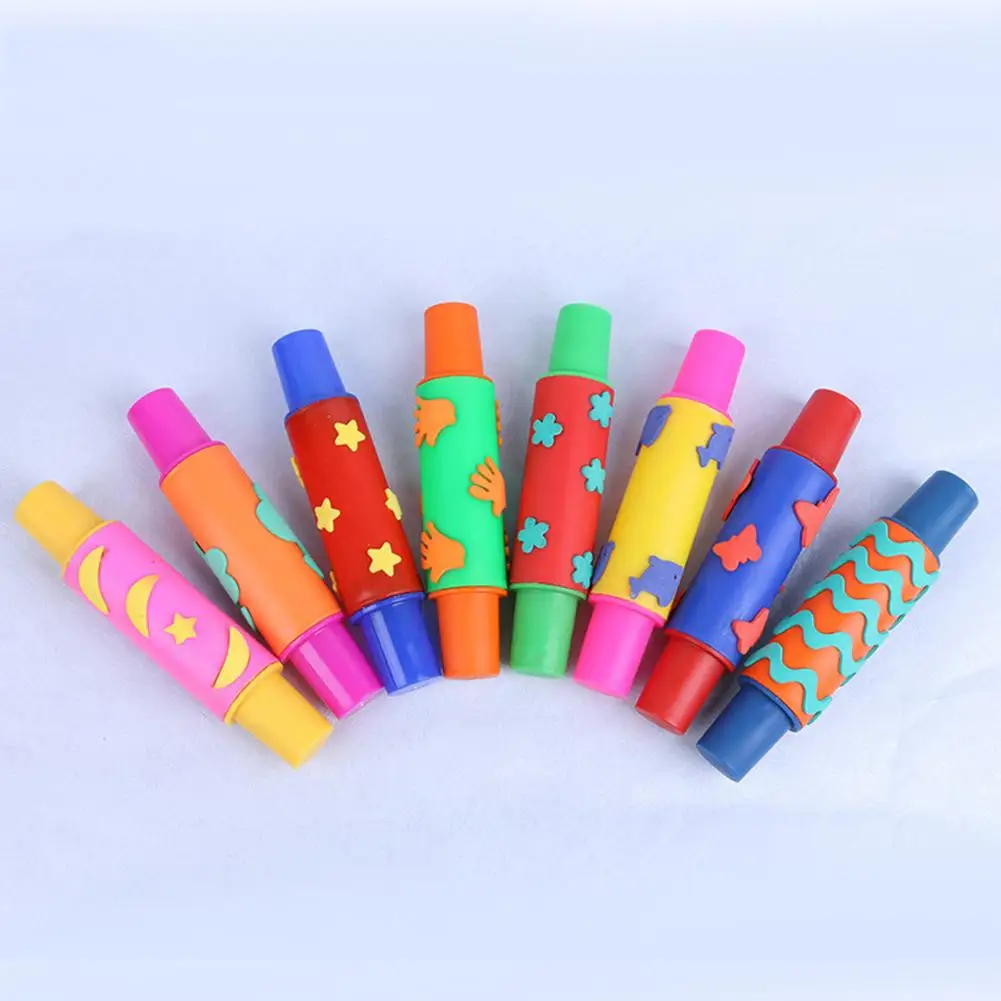 Kids Flower Star Sponge Roller Paintbrush Paint Graffiti For Children Kids Drawing Kindergarten Art