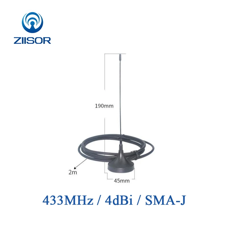 2pcs 433MHz Antenna with Magnetic Base 433M Omnidirectional Antennas SMA Male Lora Antena 4dBi TX433 XP 1