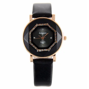 

New Style WOMEN'S Wristwatch Man-made Diamond Stereo Surface Bracelet Watch Wechat Business Hot Selling Leather Belt Fashion Qua