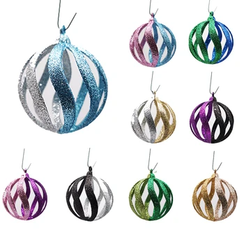 

2Pcs 7.5cm Candy Powder Christmas Ball Ornament Charming Christmas Tree Decoration Birthday Party Holiday Hangings Home Decor