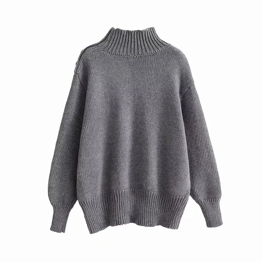 Future Time, свитер с высоким воротом, Женский пуловер, высокая эластичность, вязаный, в рубчик, тонкий джемпер, Осень-зима, женский свитер F747 - Цвет: Серый