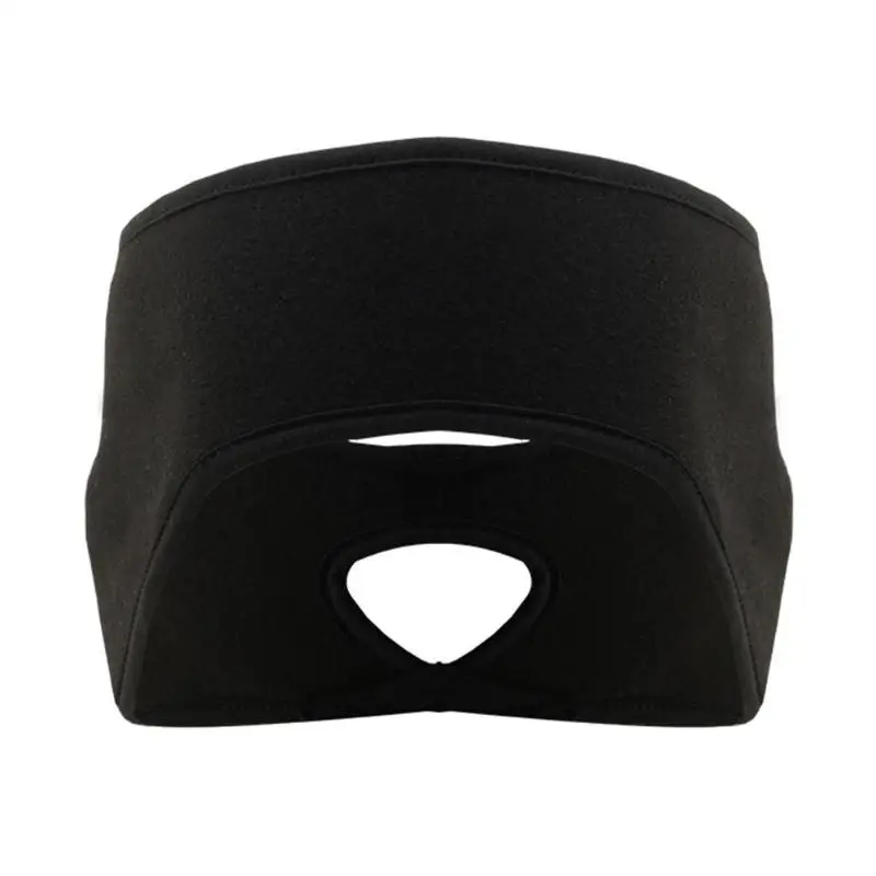 Женский флисовый головной убор «конский хвост», ветрозащитная защита для ушей, сохраняющая тепло, спортивный напульсник, повязки для волос для велоспорта, бега - Цвет: black