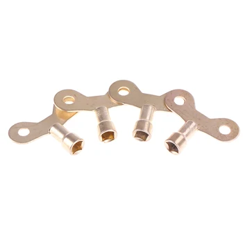 

4pcs Square Socket Brass Radiator Keys Plumbing Bleeding Key Solid Water Tap For Air Valve Plumbing Tool 6mm Hole core