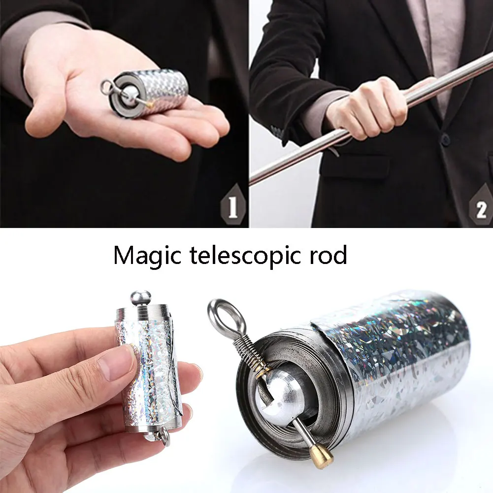 

Small Magic Retractable Rod Practice Model Adult Metal Silver 1.5m Cool Fun Interesting Magic Telescopic Stick