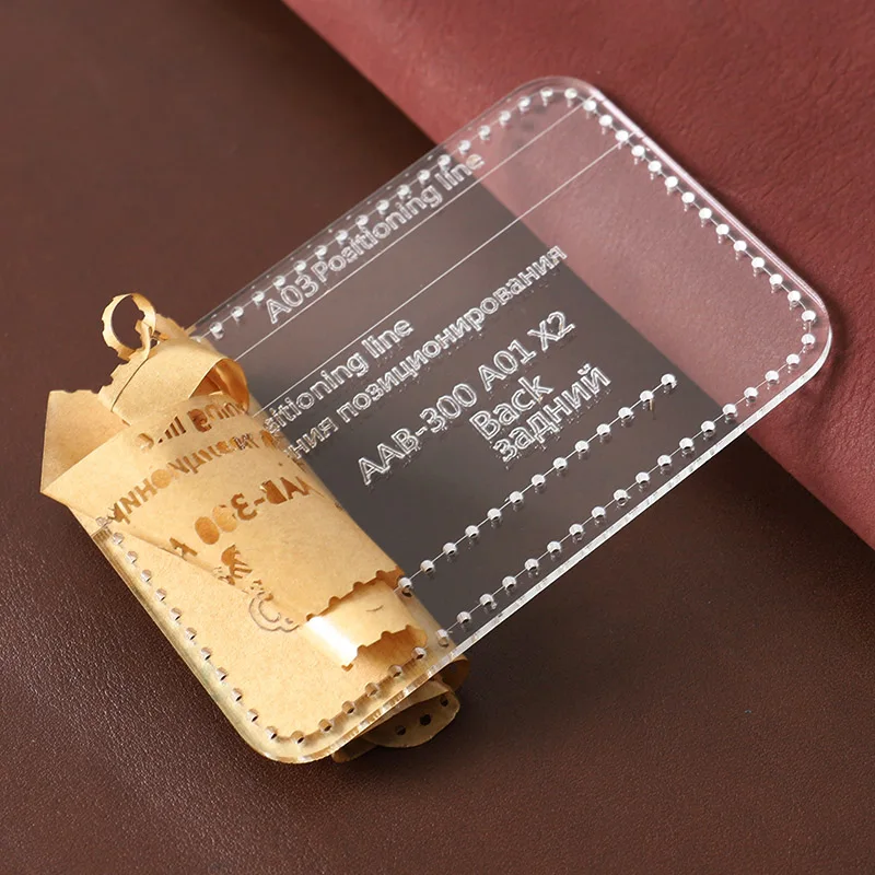 Sewing Stencils Set 1set Leather Handmade Craft Women Coin Purse Bag Sewing Pattern Acrylic Stencil Template Sewing Accessories with Holes 10*8*4cm