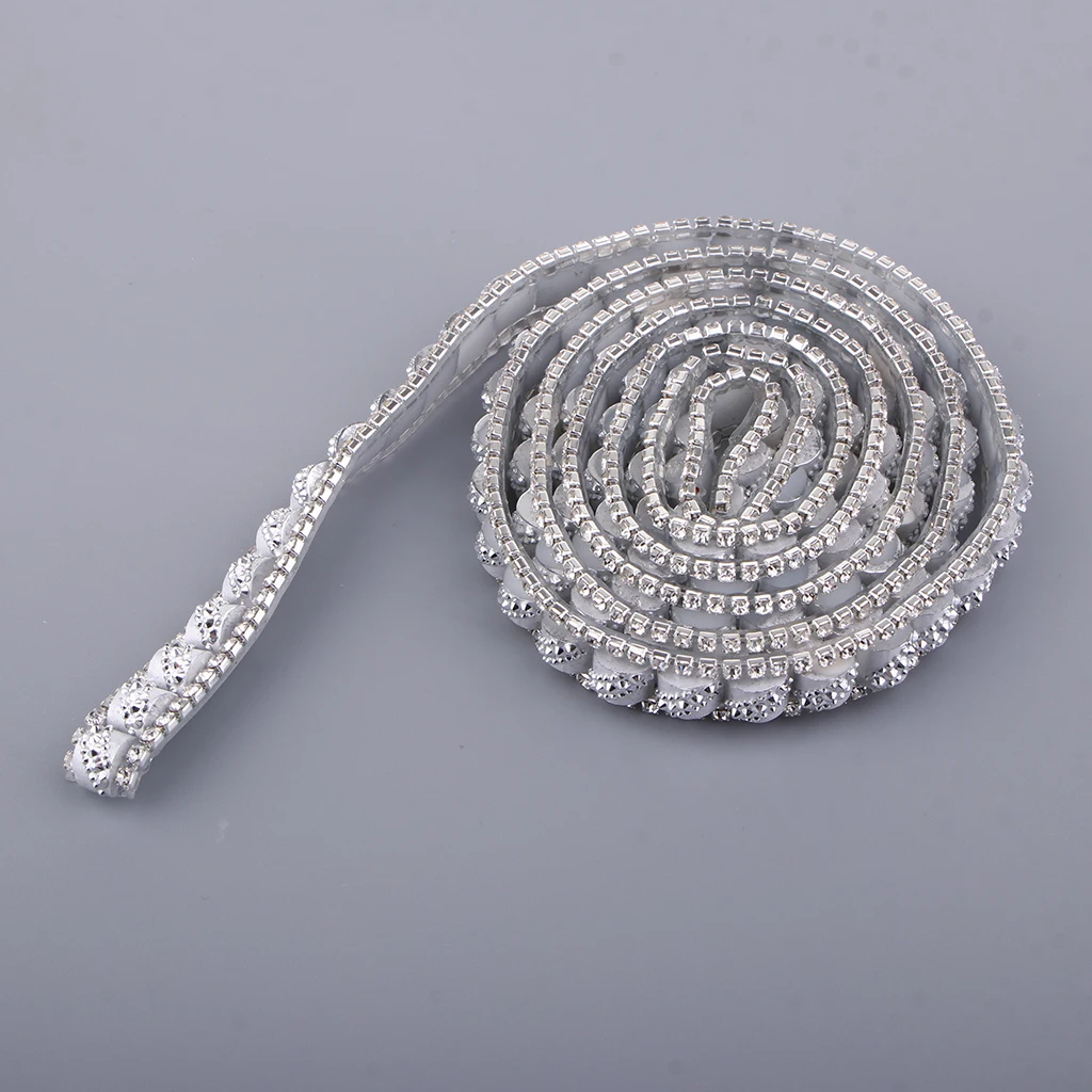1 Yard 10mm Crystal Rhinestone Applique Iron on Trim Wedding Belt Sash Dress Decorative Banding Belt Ribbon Wrap Ribbon Trim