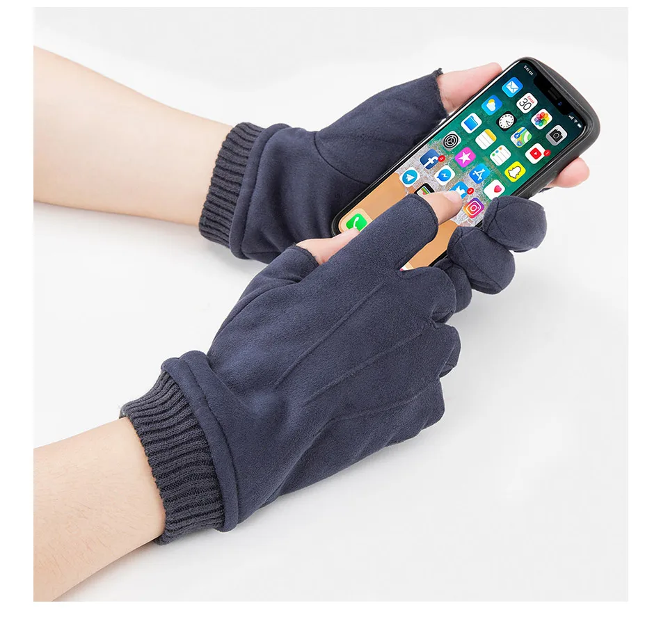Evrfelan новые черные перчатки без пальцев экран сенсорные перчатки для мужчин и женщин зимние перчатки конвентные перчатки ручная одежда унисекс подарок
