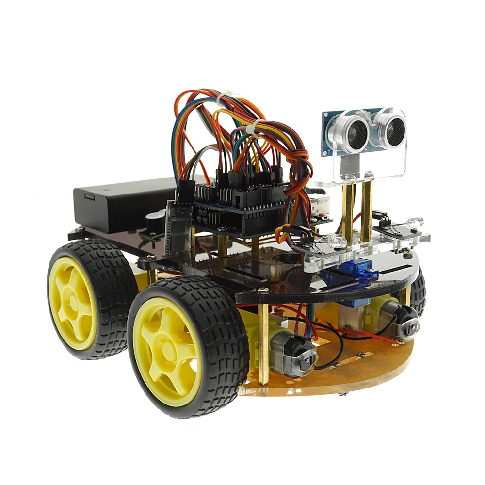  Free Tutorial Multi-function Bluetooth IR Sensor Smart Robot Car For Arduino - 4000156164007