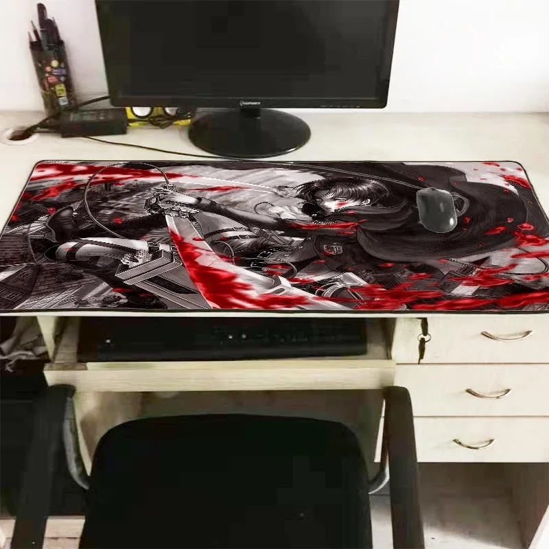 Коврики для мыши Attack on Titan 90x40 см Коврик мышь Notbook компьютерный коврик мышь Lockrand игровой геймерский коврик для мыши на клавиатуру коврики для мыши