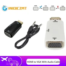 

INIOICZMT HDMI to VGA Adapter HDMI Male to VGA Female Adapter HD 1080P Audio Cable for PC Laptop TV Box HDMI VGA Converter