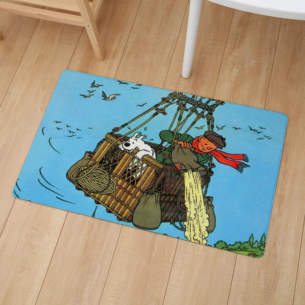 Мультфильм Tintin Приключения автомобиль лошадь Ностальгический домашний дверной коврик коридор кухня ковер крытый Открытый Добро пожаловать нескользящий напольный коврик 80 см