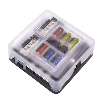 

6 way 12V-24V car power distribution blade fuse bracket box block panel fuse LED indicators Marine applications