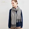 100% Cashmere Scarf Women Luxury brand  Pashmina Unisex Men Solid Color Warm Autumn Winter Thick Real Soft Long Cashmere scarves 3