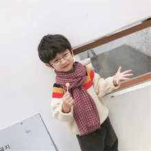 Корейский плед кисточкой Стич хлопок лен осень зима детский шарф шаль для мальчиков и девочек мягкие теплые модные Accessories-LHC-W6