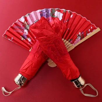 

Chinese style Embroidery Lace Parasol Outdoor Summer Sun Umbrella for Wedding Decoration Photograph Bridal Bridesmaid Umbrella