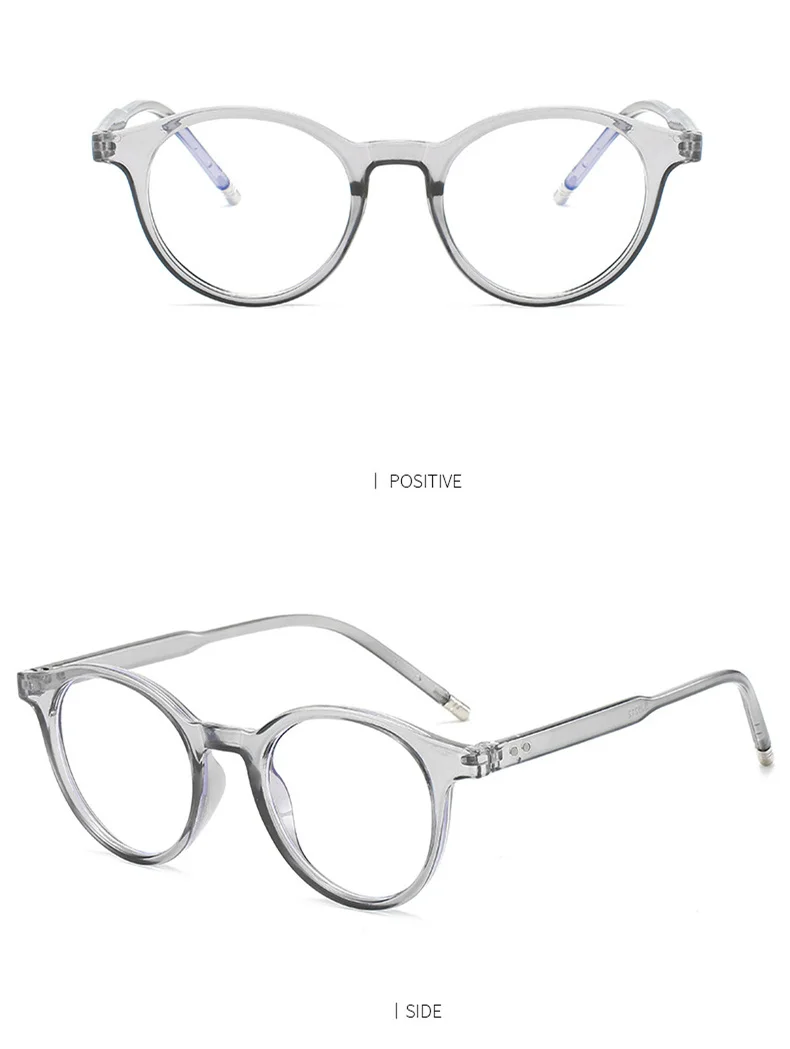 Женские очки с защитой от синего света, стильные круглые прозрачные линзы, компьютерные очки для женщин, оптическая оправа для очков Oculos De Grau - Цвет оправы: Transparent Grey