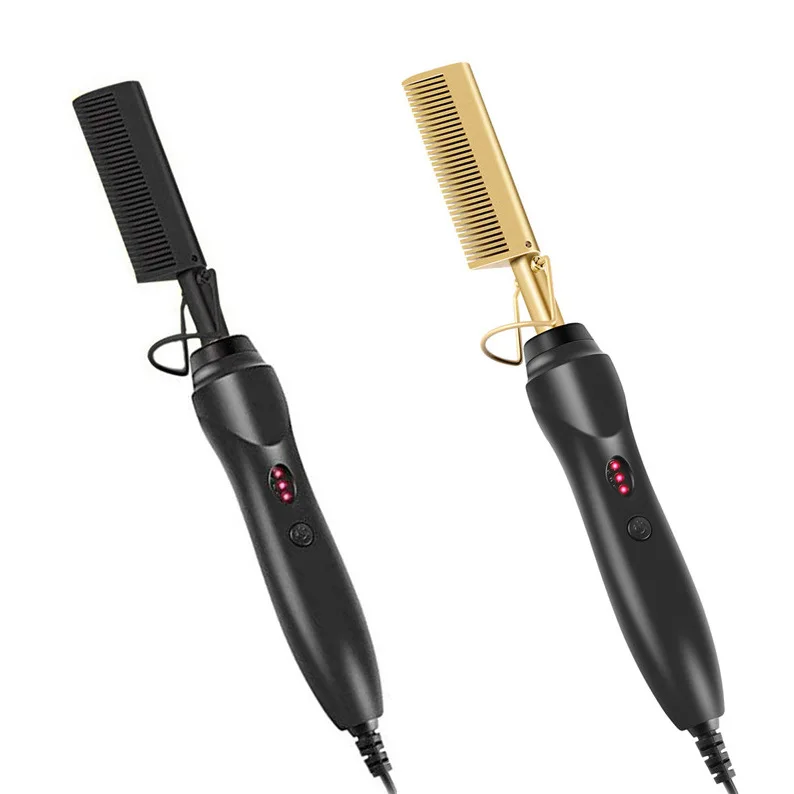 

Direct Current Coil Heats Comb Quickly Electric Hot Comb Flat Iron Hair Straightener Multifunctional Home Hairdressing Comb