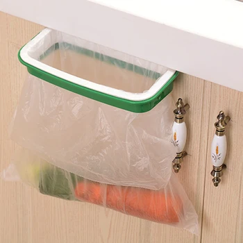 

Portable Plastic Garbage Hanging Bag Kitchen Trash Storage Rack Bag Hook Scouring Pad Dry Shelf Holder Kitchen Organzier