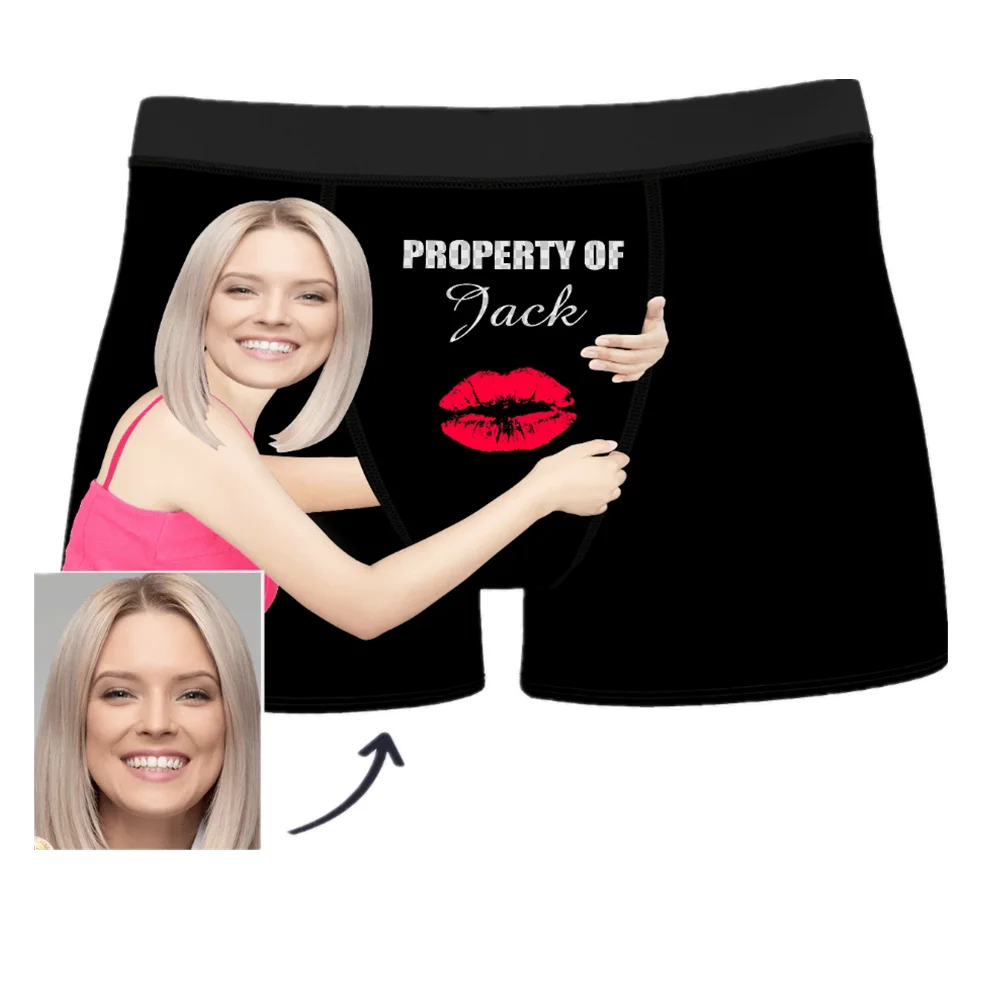 Custom Face Property Of Your Name Men's Funny Boxer Valentines Day Wedding  Husband Briefs This Fine Arse Underwear Gift Present - Party Favors -  AliExpress